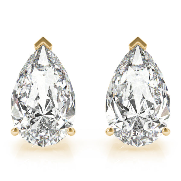 Pear-Cut Diamond Stud Earrings