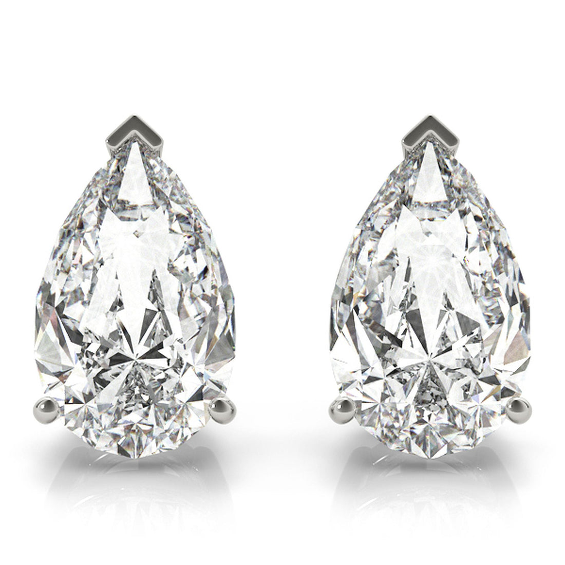 Pear-Cut Diamond Stud Earrings