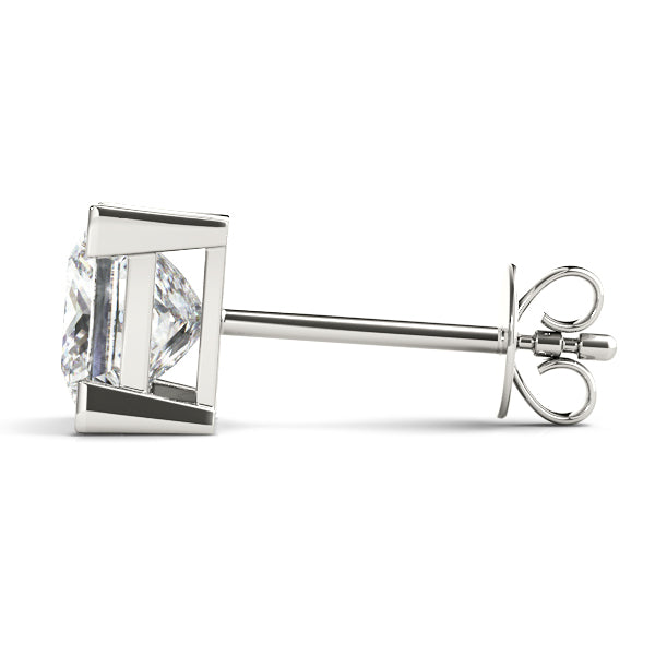 Princess-cut diamond stud earrings