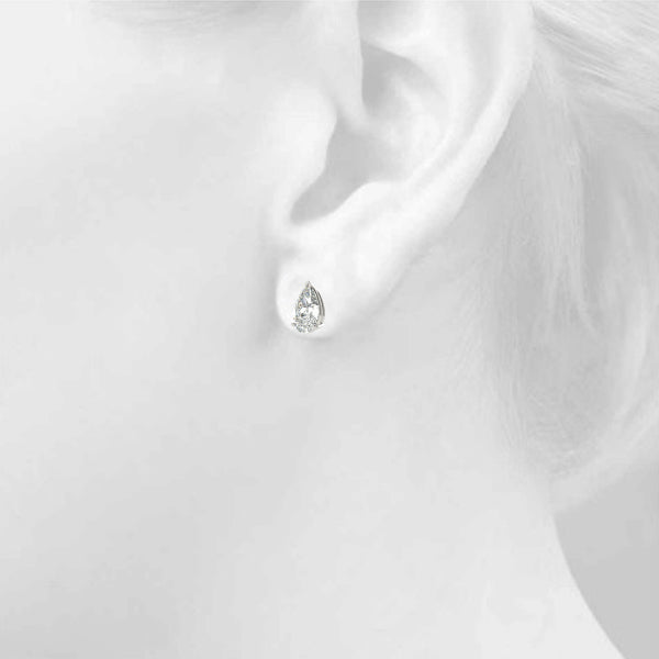 Pear-Cut Diamond Stud Earrings
