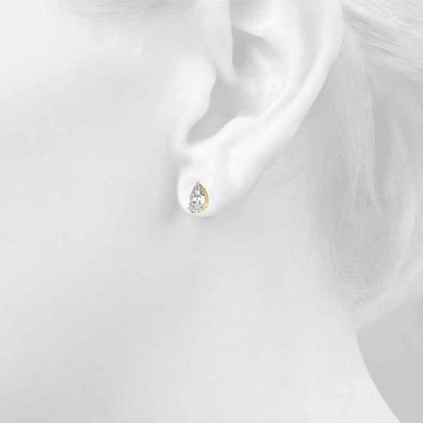 Pear-Cut Diamond Stud Earrings