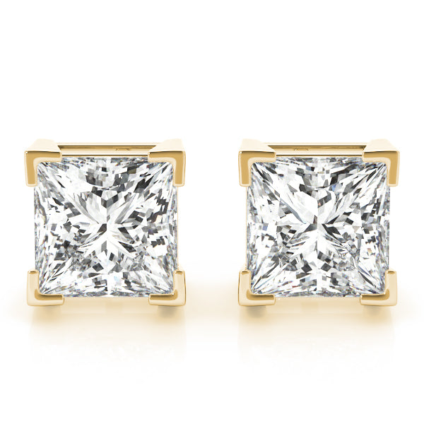 Princess-cut diamond stud earrings