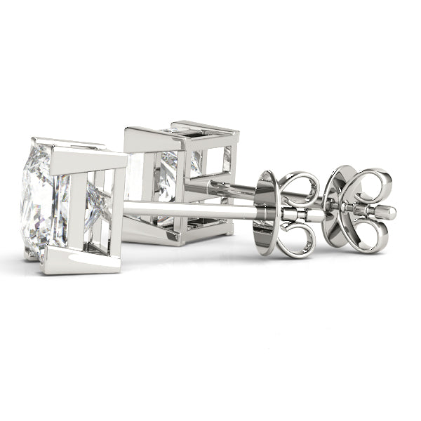 Princess-cut diamond stud earrings