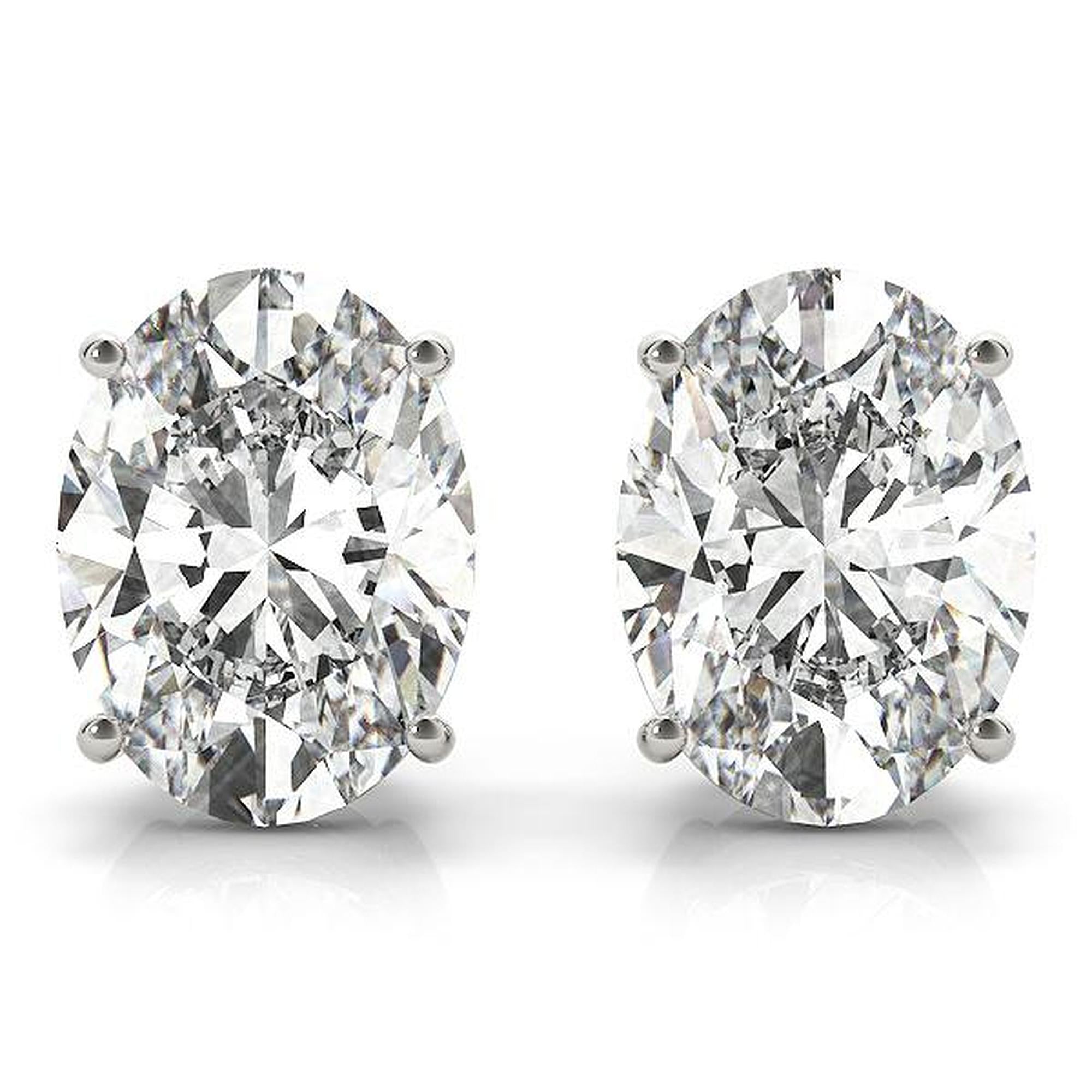 Oval-cut diamond stud earrings