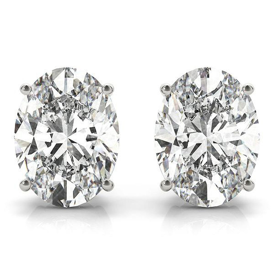 Oval-cut diamond stud earrings