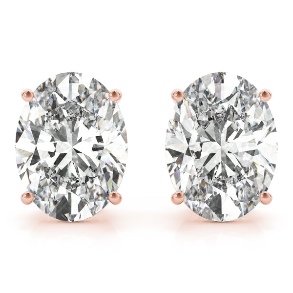 Oval-cut diamond stud earrings