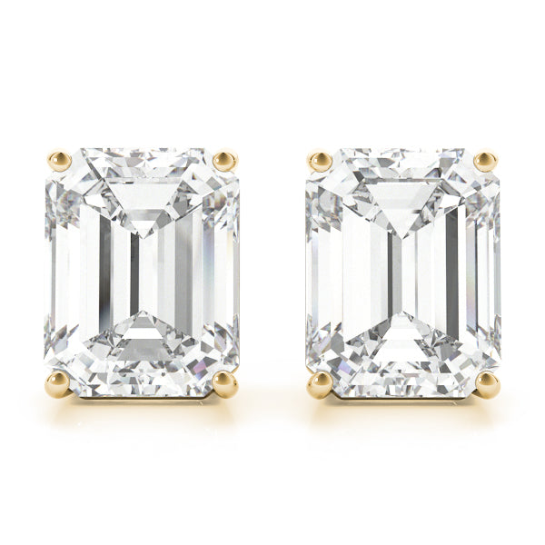 Emerald-cut diamond stud earrings