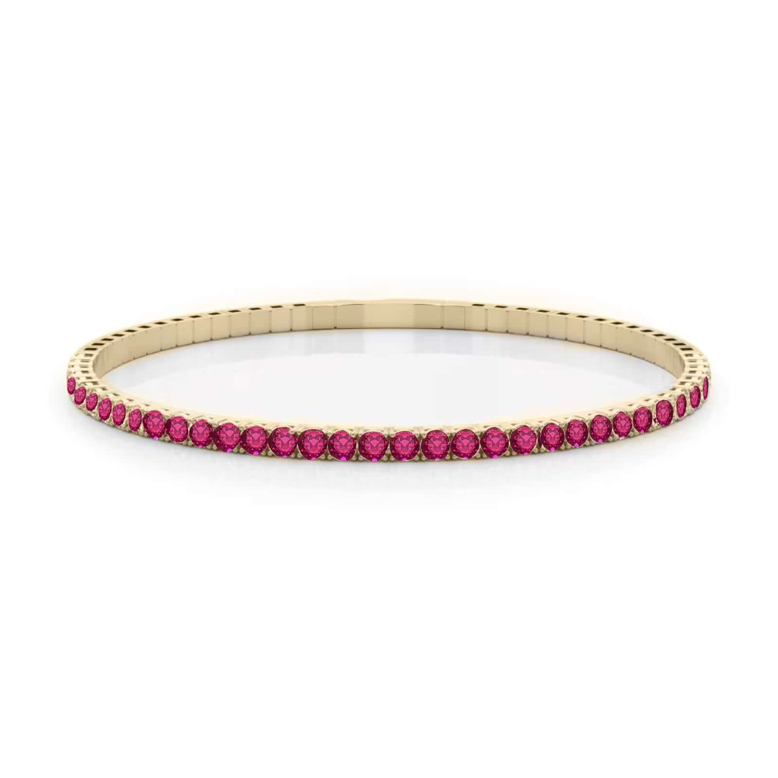 Halfway flexible natural ruby bangle
