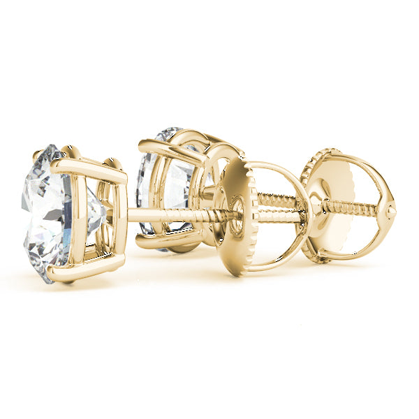 Round-cut lab-grown diamond stud earrings (0.50–6.00 CTW, F/VS2)