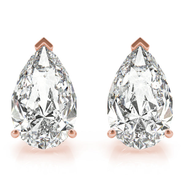 Pear-Cut Diamond Stud Earrings
