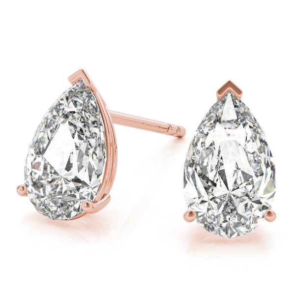 Pear-Cut Diamond Stud Earrings