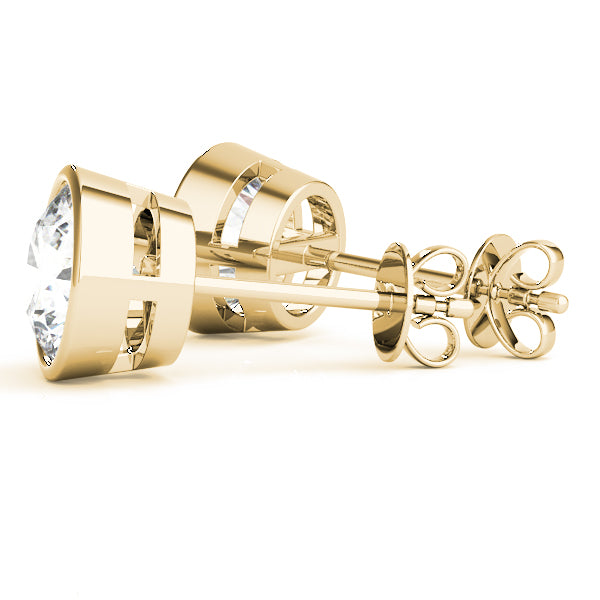 Round-cut bezel-set diamond stud earrings