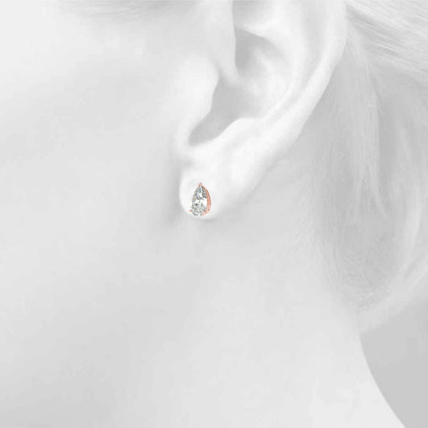 Pear-Cut Diamond Stud Earrings