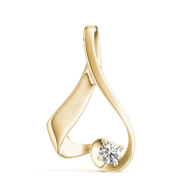 Sculptural Diamond Pendant Necklace in 14K Gold or Silver – Open-Loop Floating Design (0.25–1.00 CTW, F/VS)