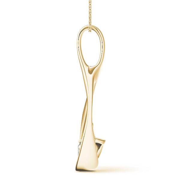 Sculptural Diamond Pendant Necklace in 14K Gold or Silver – Open-Loop Floating Design (0.25–1.00 CTW, F/VS)