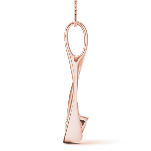 Sculptural Diamond Pendant Necklace in 14K Gold or Silver – Open-Loop Floating Design (0.25–1.00 CTW, F/VS)