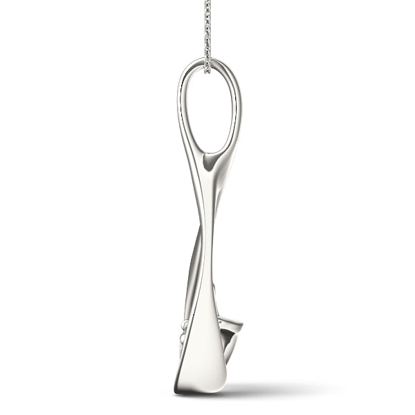 Sculptural Diamond Pendant Necklace in 14K Gold or Silver – Open-Loop Floating Design (0.25–1.00 CTW, F/VS)