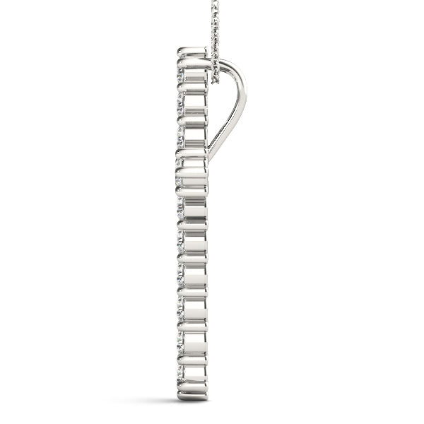 Diamond Cross Pendant Necklace (0.25–1.00 CTW, F/VS+ Lab-Grown Diamonds) – 16-Stone Prong-Set, Floating Hidden Bail