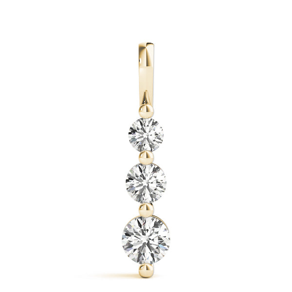 Three-Stone Diamond Drop Pendant Necklace (0.25–2.50 CTW, Lab-Grown Diamonds) – Graduated Round Trio in Gold