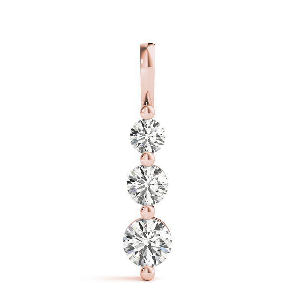 Three-Stone Diamond Drop Pendant Necklace (0.25–2.50 CTW, Lab-Grown Diamonds) – Graduated Round Trio in Gold