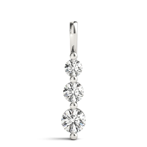 Three-Stone Diamond Drop Pendant Necklace (0.25–2.50 CTW, Lab-Grown Diamonds) – Graduated Round Trio in Gold