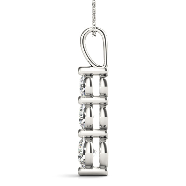 Three-Stone Diamond Drop Pendant Necklace (0.25–2.50 CTW, Lab-Grown Diamonds) – Graduated Round Trio in Gold