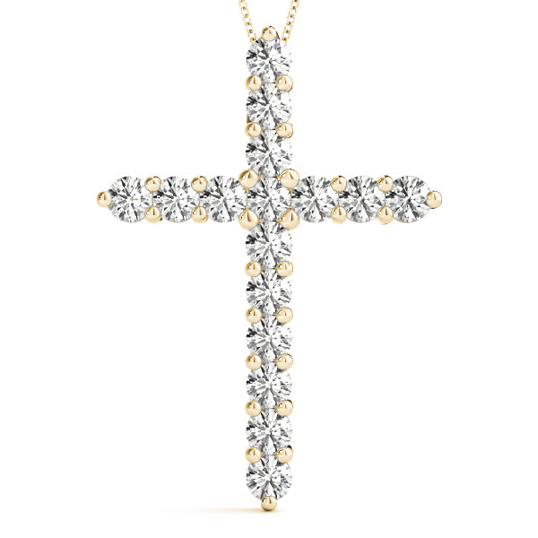 Classic Diamond Cross Pendant Necklace (1.50–3.50 CTW, Lab-Grown, F/VS)