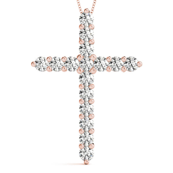 Classic Diamond Cross Pendant Necklace (1.50–3.50 CTW, Lab-Grown, F/VS)
