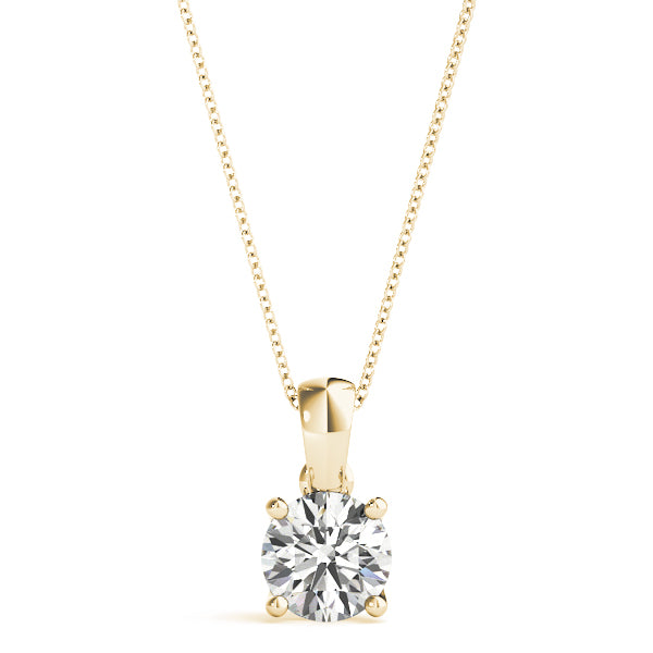 Solitaire Round-Cut Lab-Grown Diamond Pendant (0.25–6.00 CTW, F-G/VS1) – Solid Bale Design with 16" Chain