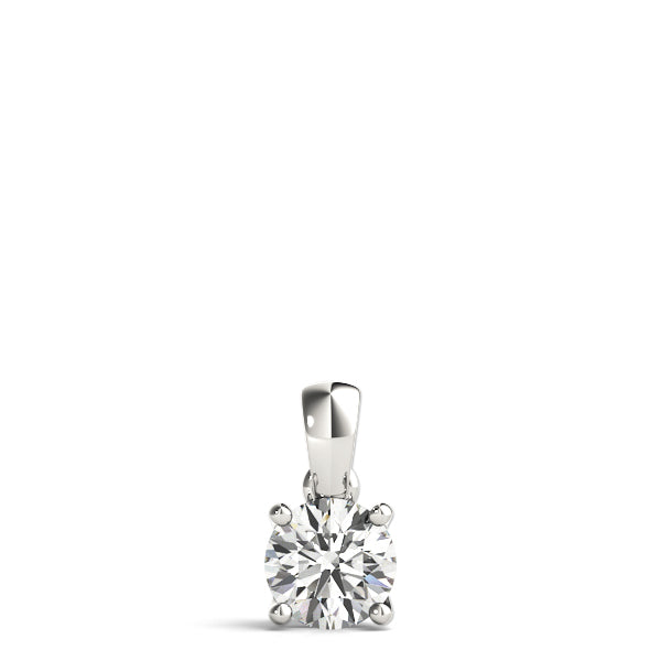 Solitaire Round-Cut Lab-Grown Diamond Pendant (0.25–6.00 CTW, F-G/VS1) – Solid Bale Design with 16" Chain