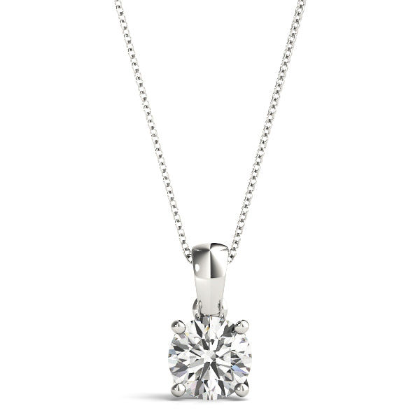Solitaire Round-Cut Lab-Grown Diamond Pendant (0.25–6.00 CTW, F-G/VS1) – Solid Bale Design with 16" Chain