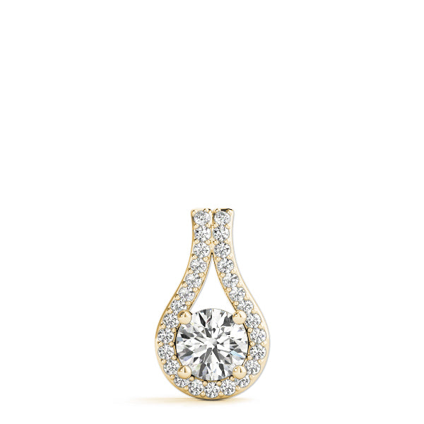 Teardrop Halo Diamond Pendant Necklace (0.25–1.00 CTW, Lab-Grown, 14K Gold)