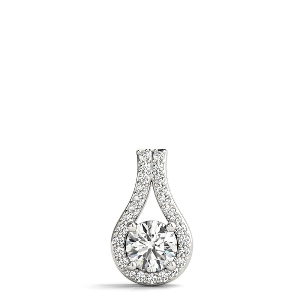 Teardrop Halo Diamond Pendant Necklace (0.25–1.00 CTW, Lab-Grown, 14K Gold)