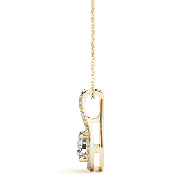 Teardrop Halo Diamond Pendant Necklace (0.25–1.00 CTW, Lab-Grown, 14K Gold)