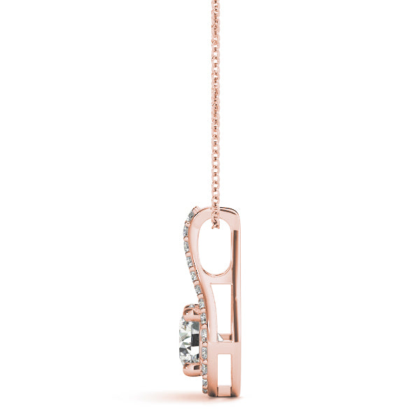 Teardrop Halo Diamond Pendant Necklace (0.25–1.00 CTW, Lab-Grown, 14K Gold)