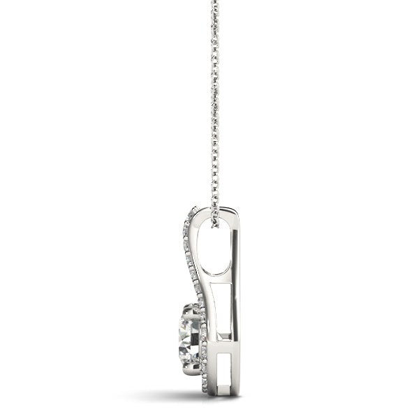 Teardrop Halo Diamond Pendant Necklace (0.25–1.00 CTW, Lab-Grown, 14K Gold)