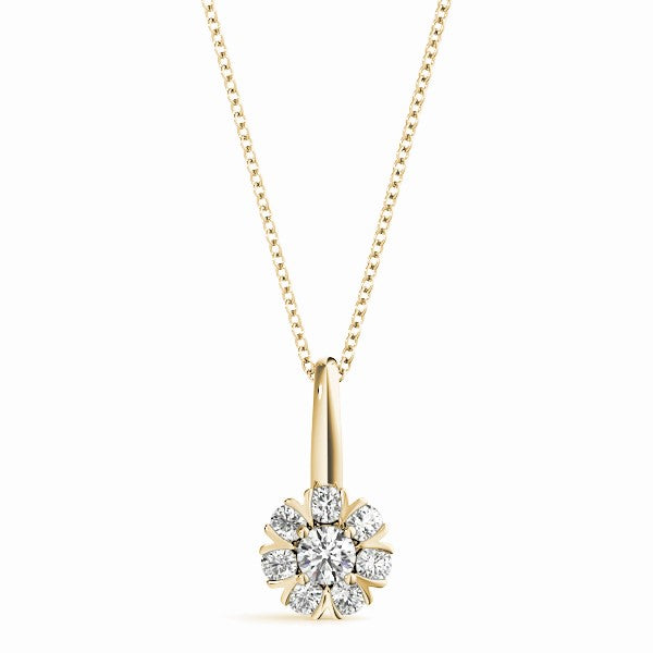 Fleur de Diamant Bloom Pendant with 0.40 CTW Lab-Grown Diamonds – Timeless Floral Elegance
