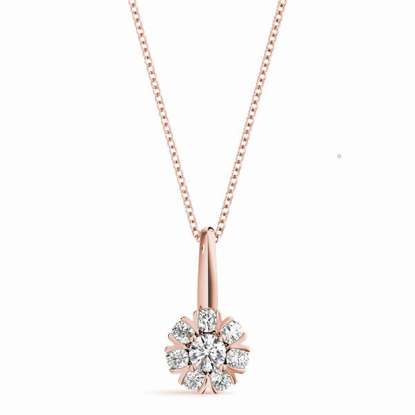 Fleur de Diamant Bloom Pendant with 0.40 CTW Lab-Grown Diamonds – Timeless Floral Elegance