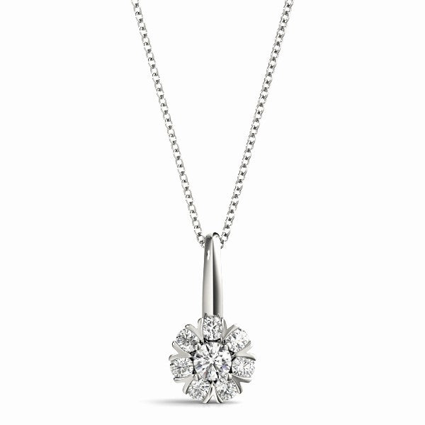 Fleur de Diamant Bloom Pendant with 0.40 CTW Lab-Grown Diamonds – Timeless Floral Elegance