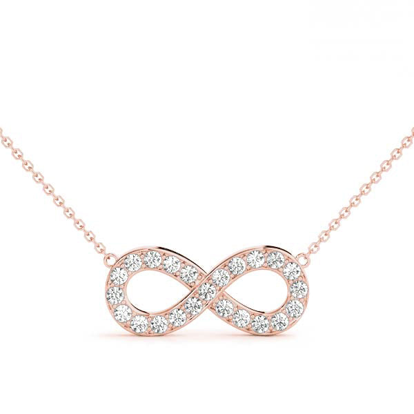 Infinity Diamond Pendant Necklace in 14K Gold or Sterling Silver – 0.33 CTW Lab-Grown