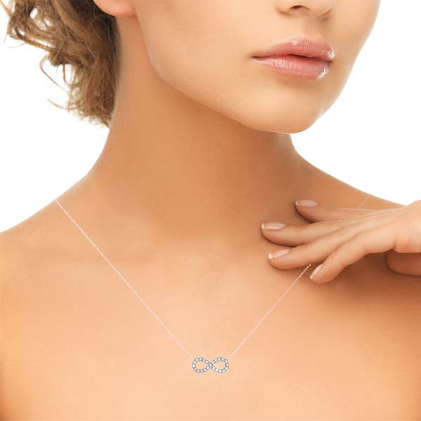 Infinity Diamond Pendant Necklace in 14K Gold or Sterling Silver – 0.33 CTW Lab-Grown