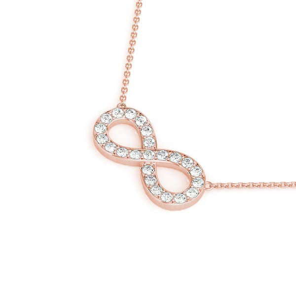 Infinity Diamond Pendant Necklace in 14K Gold or Sterling Silver – 0.33 CTW Lab-Grown