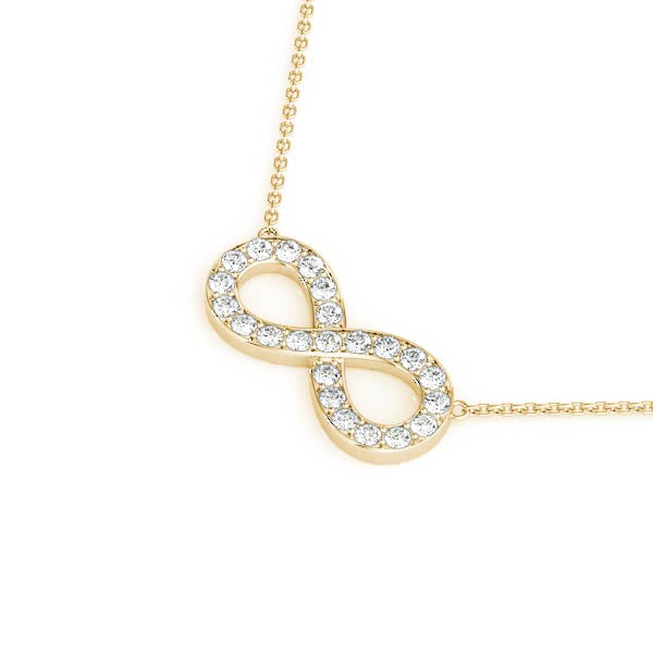 Infinity Diamond Pendant Necklace in 14K Gold or Sterling Silver – 0.33 CTW Lab-Grown