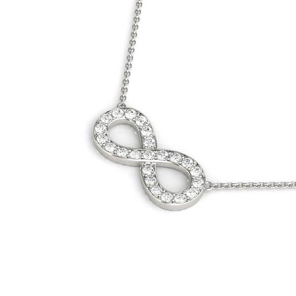 Infinity Diamond Pendant Necklace in 14K Gold or Sterling Silver – 0.33 CTW Lab-Grown