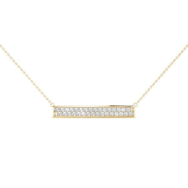Two-Row Diamond Bar Pendant Necklace in 14K Gold or Silver – Lab-Grown, 0.33 CTW
