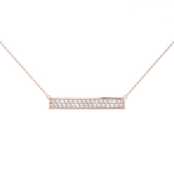 Two-Row Diamond Bar Pendant Necklace in 14K Gold or Silver – Lab-Grown, 0.33 CTW