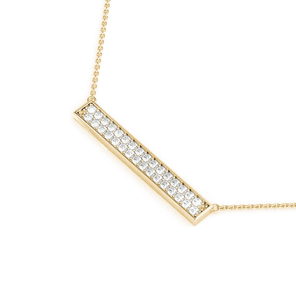Two-Row Diamond Bar Pendant Necklace in 14K Gold or Silver – Lab-Grown, 0.33 CTW
