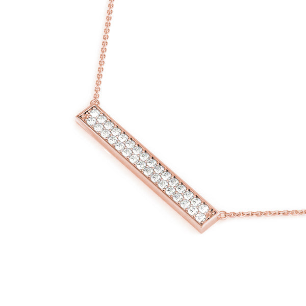 Two-Row Diamond Bar Pendant Necklace in 14K Gold or Silver – Lab-Grown, 0.33 CTW