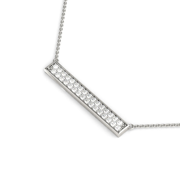 Two-Row Diamond Bar Pendant Necklace in 14K Gold or Silver – Lab-Grown, 0.33 CTW