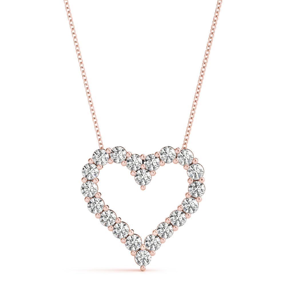Open-Heart Diamond Pendant Necklace (0.33–4.00 CTW, Lab-Grown, F/VS)